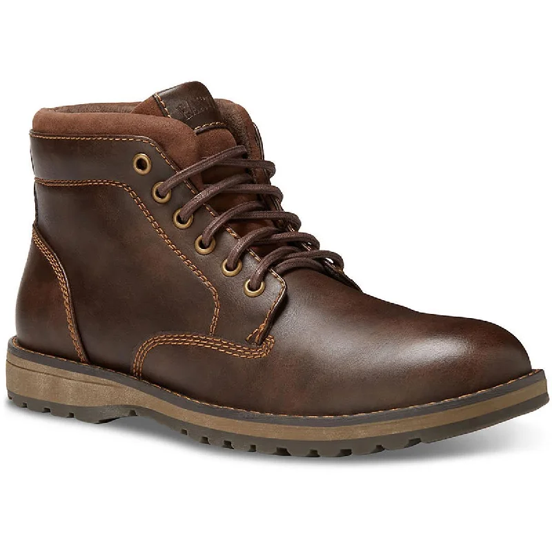 boots for protecting from freezing temperatures and snow-Eastland Mens Finn Faux Leather Memory Foam Chukka Boots