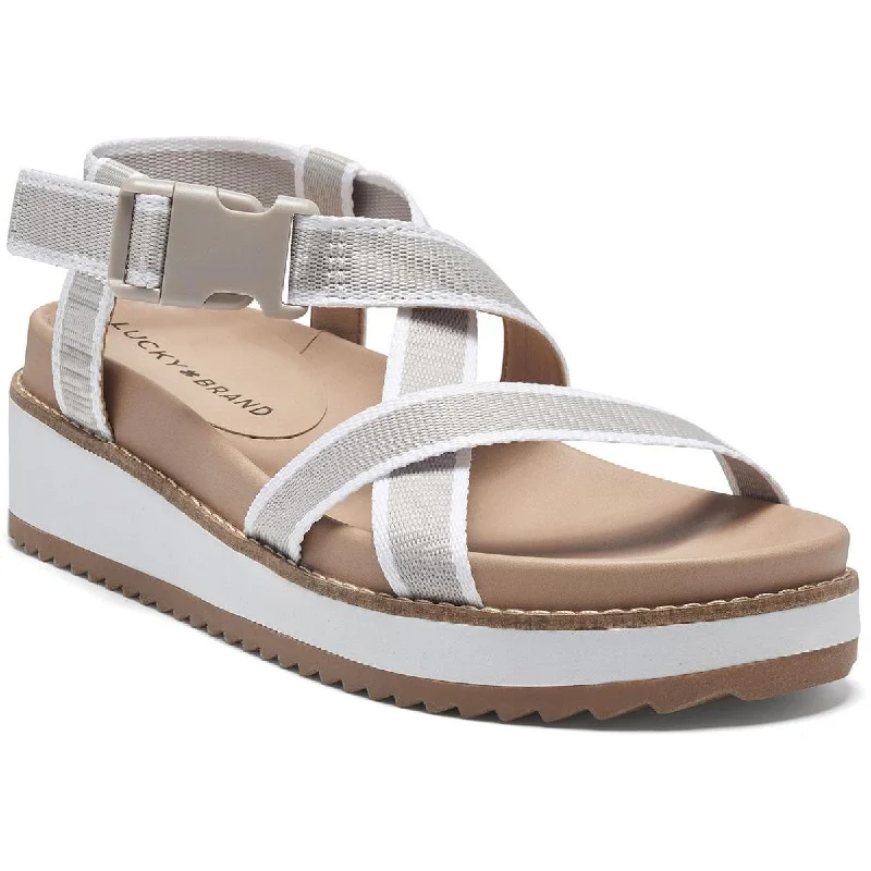 Stylish sandals with fabric straps for a lightweight and breathable fit -Lucky Brand Womens Imbae Peep Toe Casual Slingback Sandals