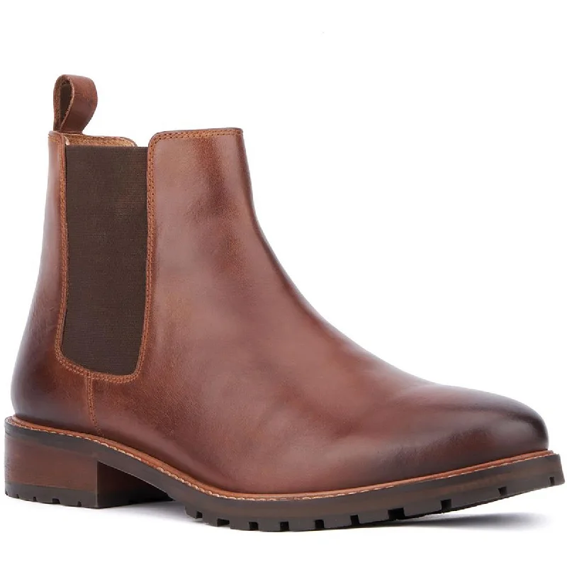 boots for all-day comfort in cold climates-Reserved Footwear Mens Theo Leather Ankle Chelsea Boots