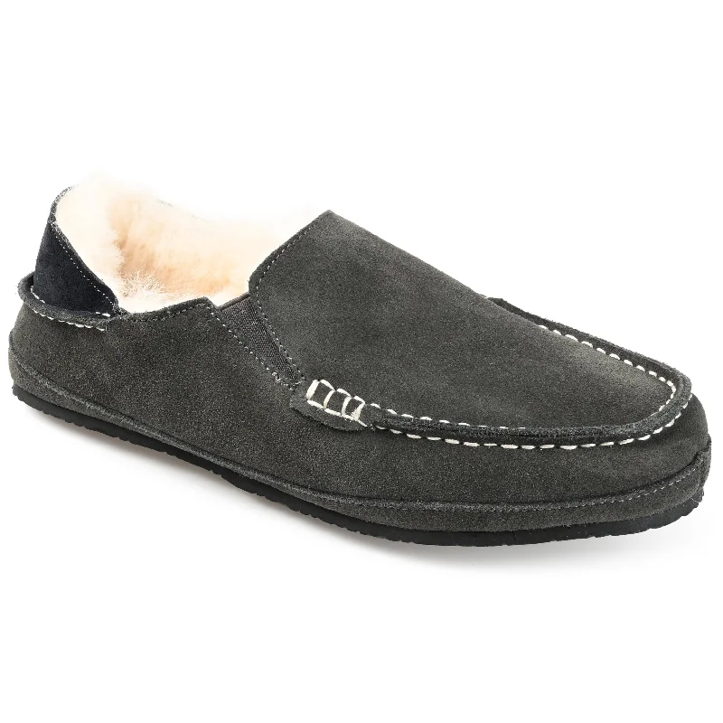 slippers for cold floors at home-Territory Solace Genuine Sheepskin Fold-down Heel Moccasin Slipper