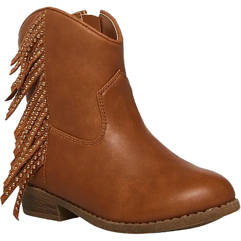 boots for comfort and warmth on winter hikes-Steve Madden Girls Twillaa Fringe Mid-Calf Boots