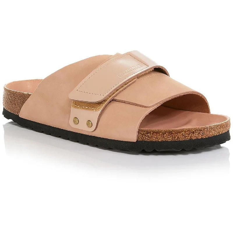 Comfortable sandals for travel with lightweight construction for ease of packing -Birkenstock Womens Kyoto Solid Flat Slide Sandals