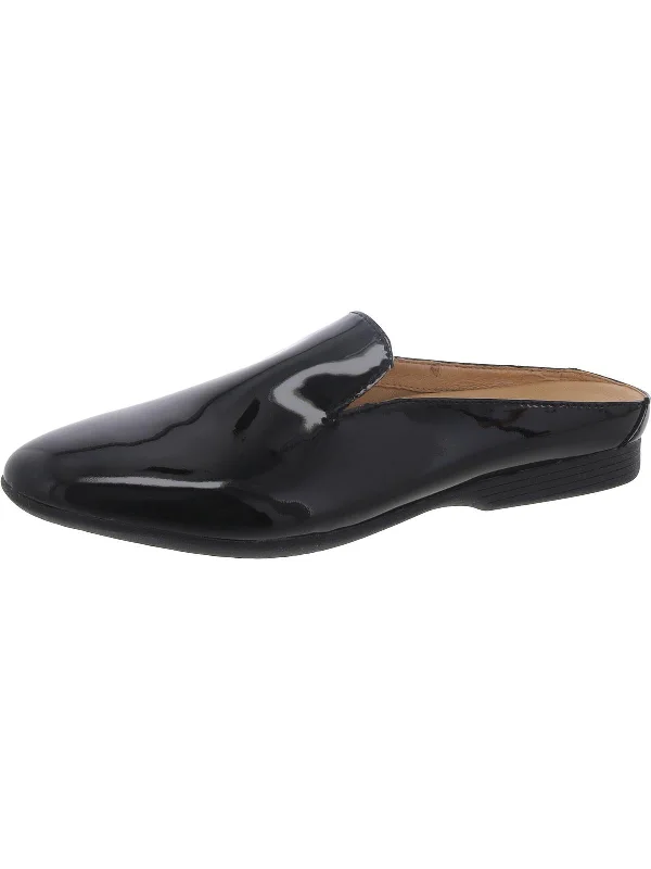 slippers for people with arthritis and swelling-Lexie Womens Patent Leather Slip-On Mules