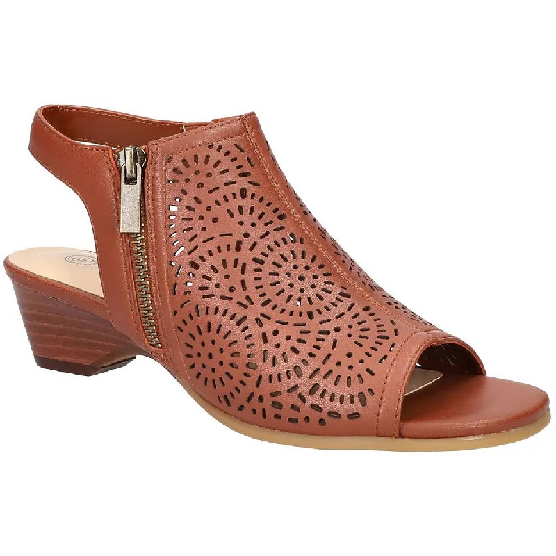 Sandals for women with chic metallic finishes for elegant looks -Bella Vita Womens Amiyah Leather Perforated Wedge Sandals