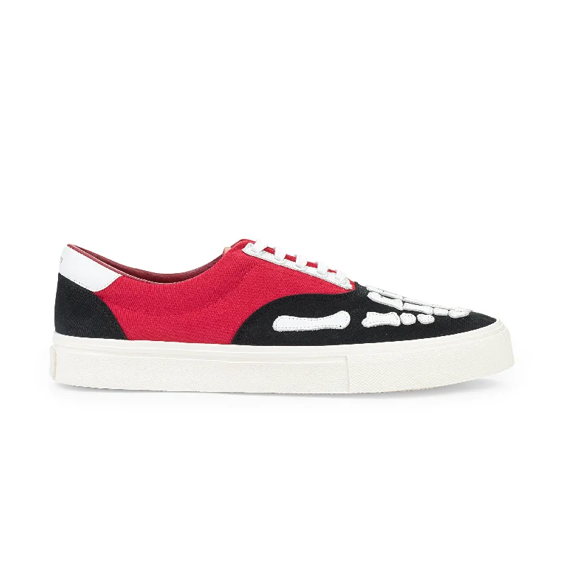 Amiri Skel Toe Lace Up Black&Red&White Sneakers