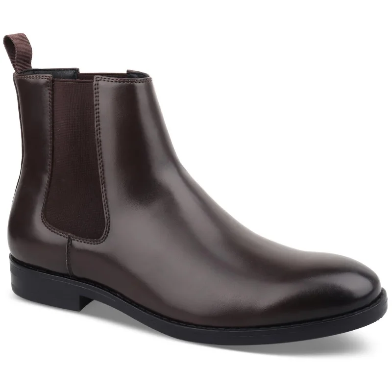 boots for comfort and performance in cold climates-Alfani Mens Luka 2 Faux Leather Pull On Chelsea Boots