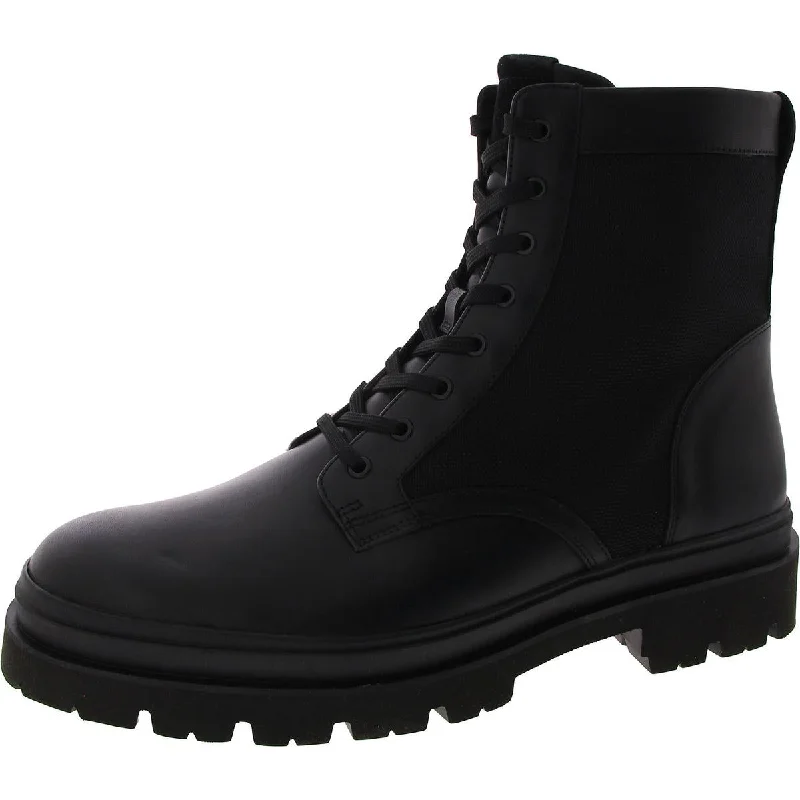 boots for snowy adventures with durable construction-Vince Mens Leather Lace Up Combat & Lace-Up Boots