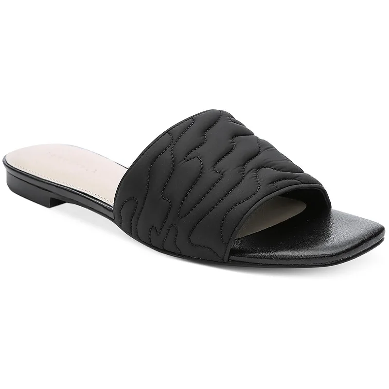 Comfortable sandals for women with open-toe designs for added ventilation -Sanctuary Womens Club 2.0 Leather Quilted Slide Sandals