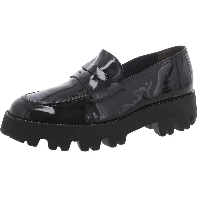 loafers for men with comfortable foot arch -Paul Green Womens Patent Leather Lugg Sole Loafers