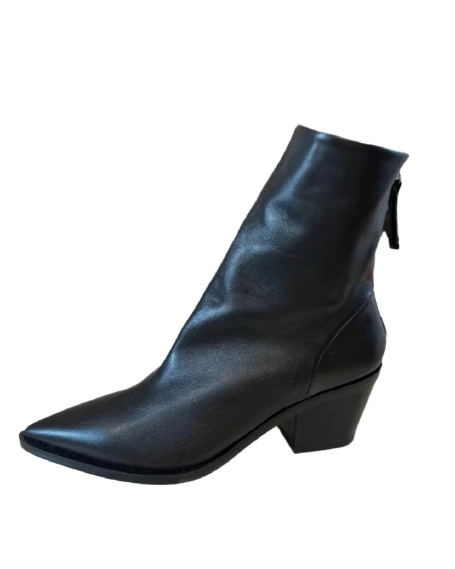 boots with durable soles for grip and traction-Gema Pointed Toe Bootie | Old Nero