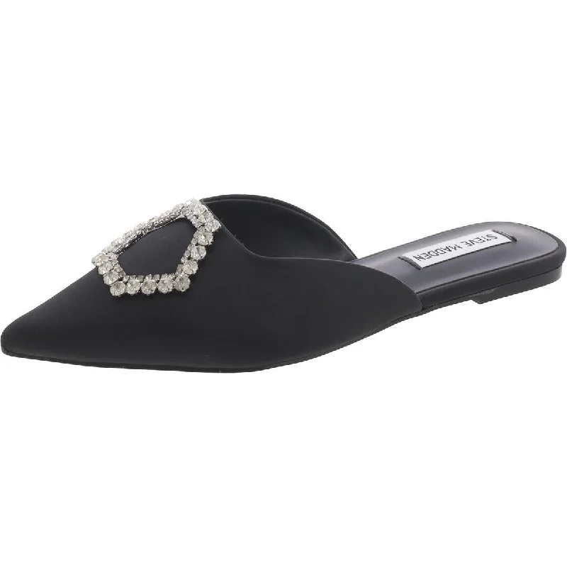 slippers with extra comfort for tired feet-Flore Womens Satin Embellished Mules