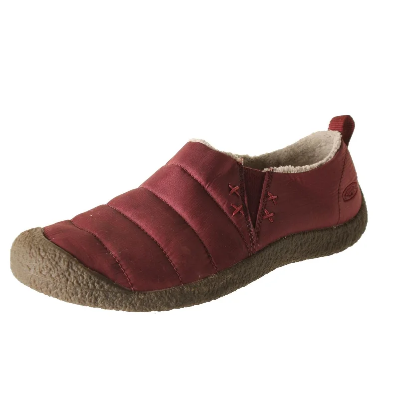 slippers for people with foot problems-Keen Womens Howser Quilted Faux Fur Slip-On Slippers