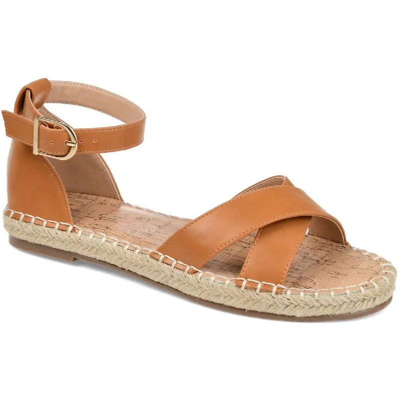 Comfortable sandals for outdoor events with cushioned footbeds -Journee Collection Womens Lyddia  Faux Leather Buckle Strappy Sandals