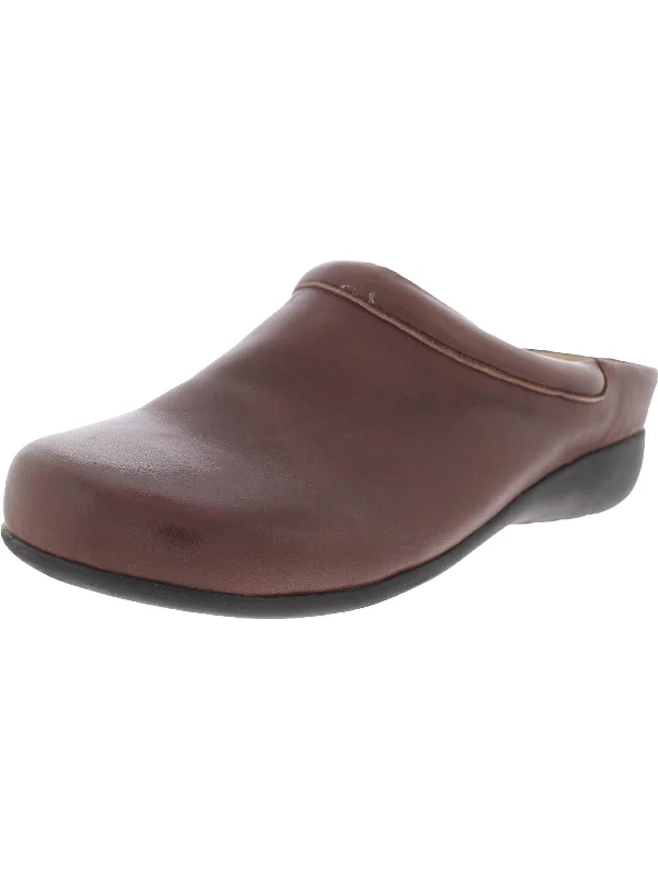 slippers for foot health and comfort-Catalina Womens Leather Slip On Clogs