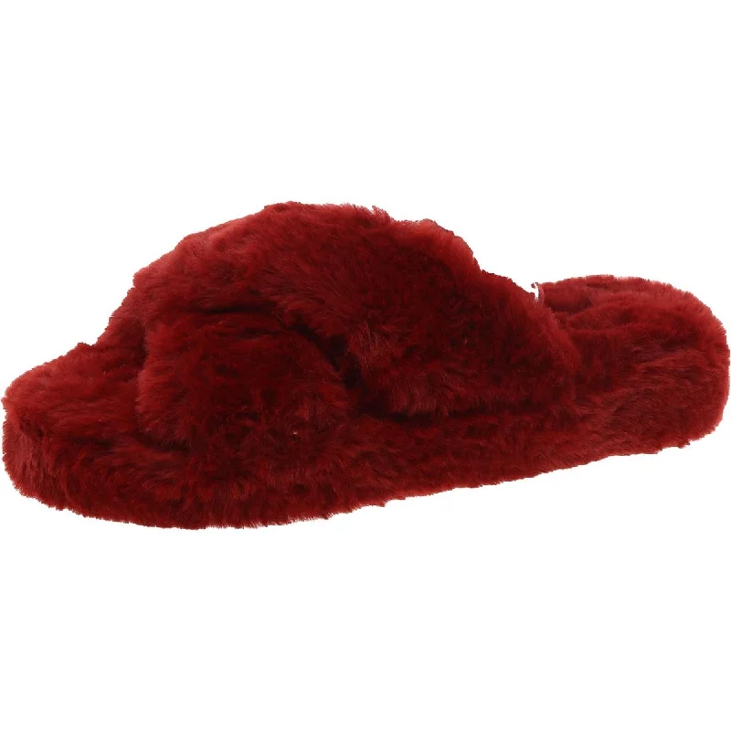 slippers for cozy warmth in the winter months-BCBGeneration Womens Soffi Faux Fur Flat Slide Slippers