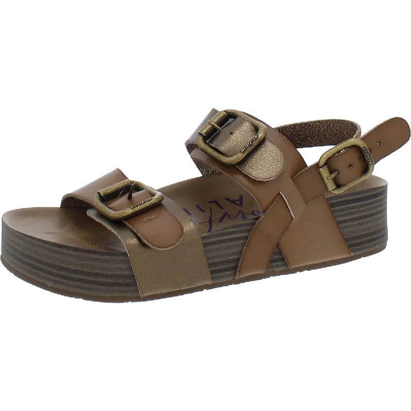 Stylish sandals for casual wear with fun, vibrant designs -Blowfish Womens Faux Leather Buckle Slingback Sandals