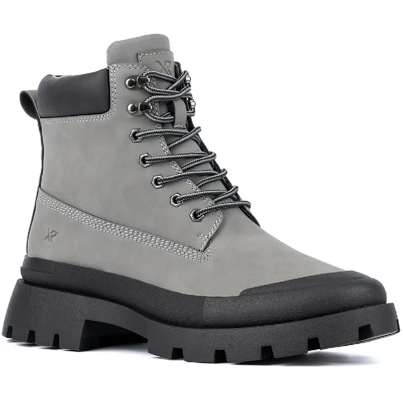 boots for standing all day-Xray Mens Joel Faux Leather Ankle Combat & Lace-up Boots