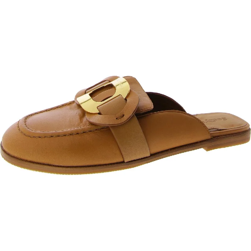 slippers for post-operative recovery-Womens Leather Slip On Mules