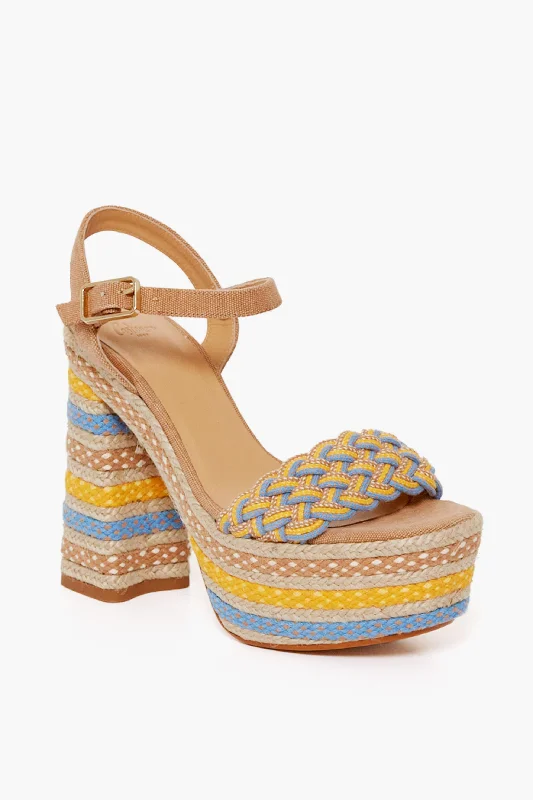 Comfortable sandals with breathable fabric for the warm weather -Multicolor Anne Heeled Sandals