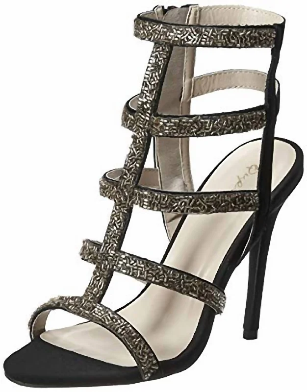 Lattice Heel In Black/gold