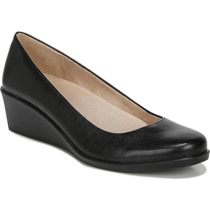 Lauren Womens Patent Slip On Wedge Heels