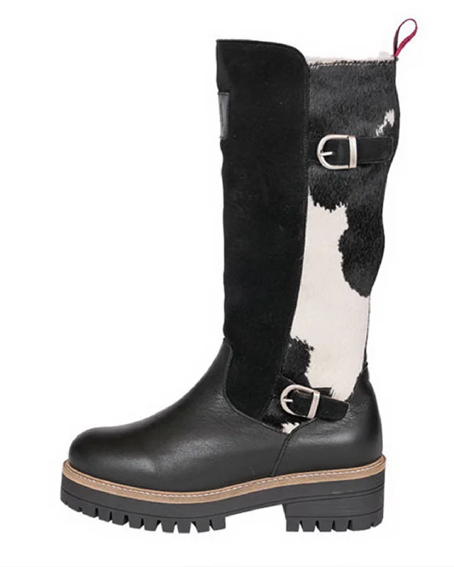 boots for urban street style-Erstfeld Tall Lug Boot | Black White