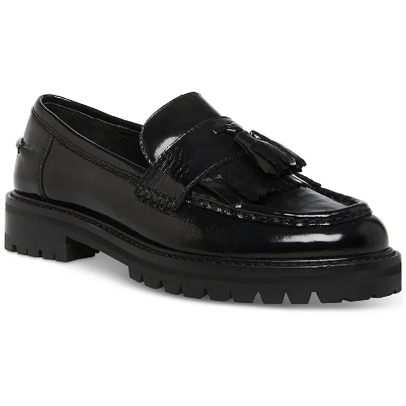 loafers for women with casual, stylish looks -Steve Madden Womens Minka Leather Lugged Sole Loafers