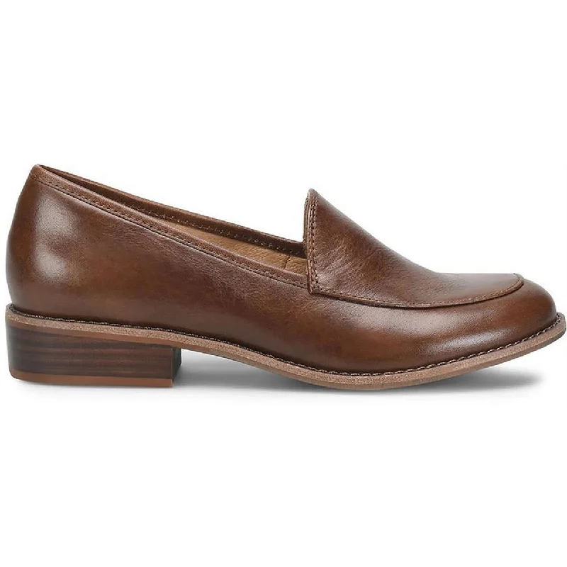 loafers for men with stylish leather accents -Sofft Womens Napoli Leather Stacked Heel Loafers