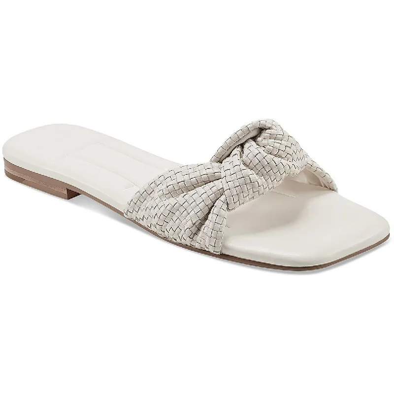 Comfortable sandals with adjustable toe straps for a secure fit -Marc Fisher LTD Womens Marlon Leather Woven Slide Sandals