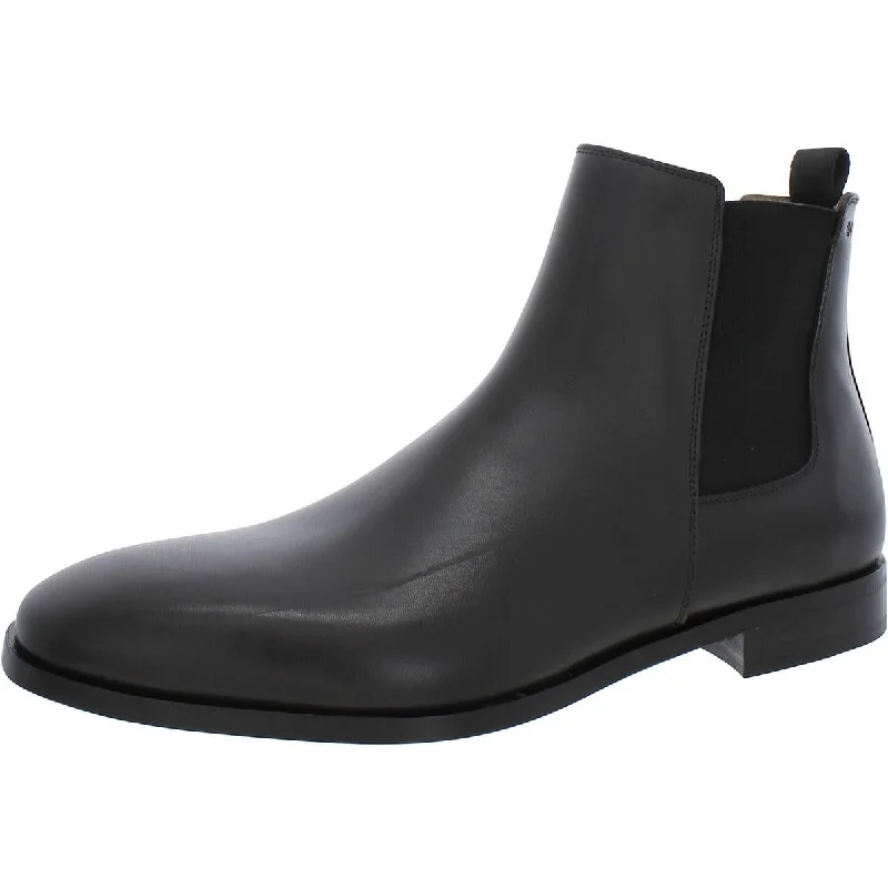 boots for protection from snow and ice-Boss Mens Lisbon Leather Chelsea Boots