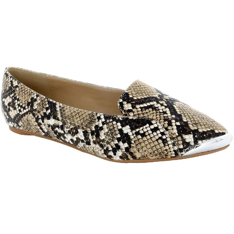 loafers for women with comfortable padding -Penny Loves Kenny Womens Nik Embossed Metallic Toe Cap Loafers