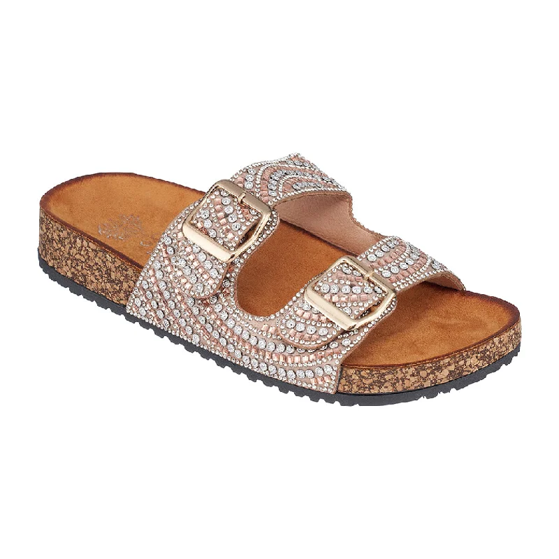 Sandals for women with a block heel for stability and style -Holly Rose Gold Footbed Sandals