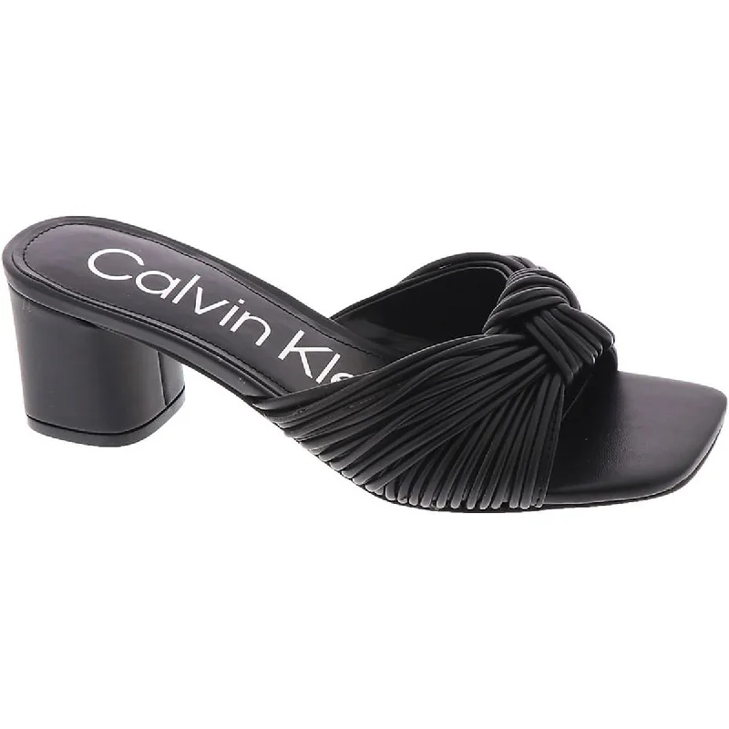 Sandals for women with stylish designs for both casual and semi-formal wear -Calvin Klein Womens Beanca Faux Leather Slip-On Strappy Sandals