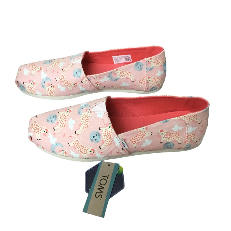 Flats shoes with thick padding for added comfort -Shoes Flats By Toms In Pink, Size: 9.5