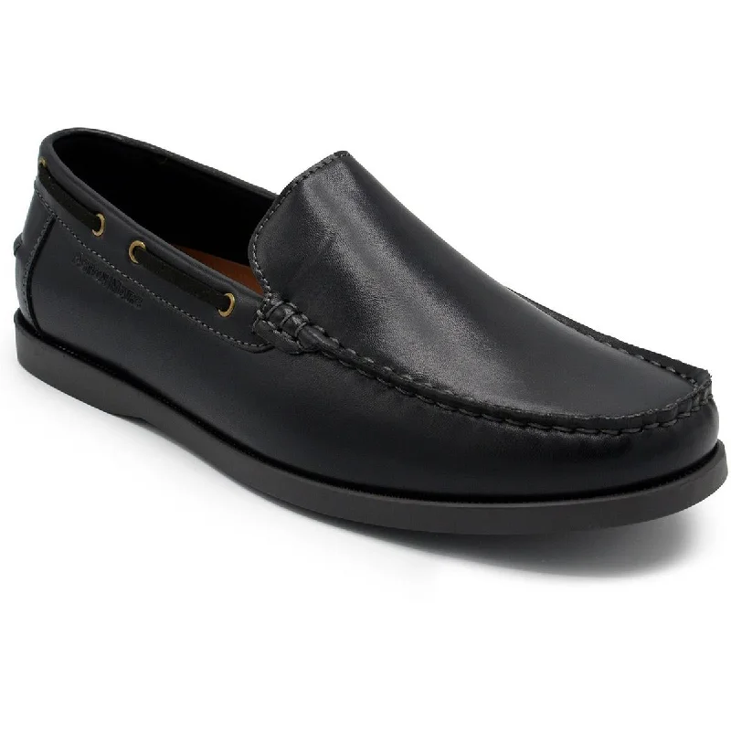 slip-on loafers for busy professionals -Aston Marc Mens Abrams Faux Leather Embellished Loafers