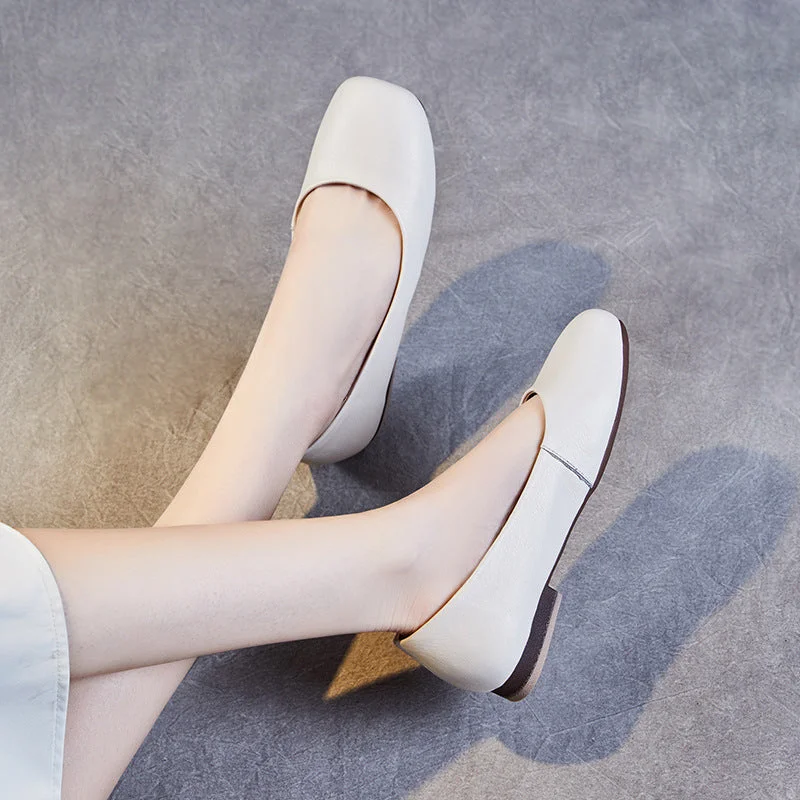 Flats shoes for women with classic ballet-inspired look -Women Minimalist Casual Soft Leather Flats