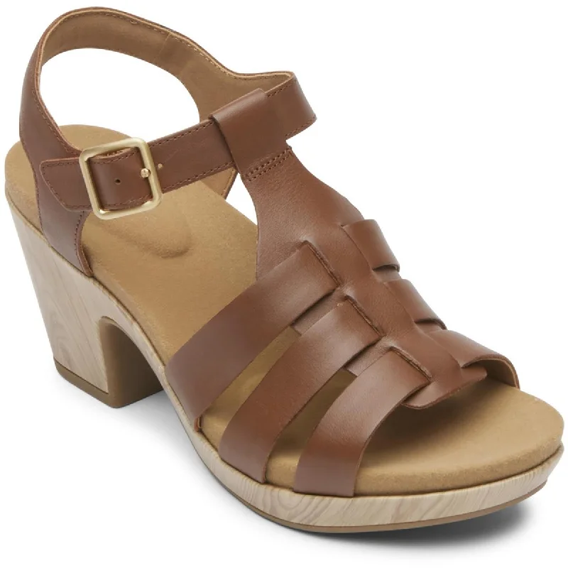 Trendy sandals with ribbon straps for added detail and flair -Rockport Womens VIVIANNE WOVEN Faux Leather Dressy Strappy Sandals