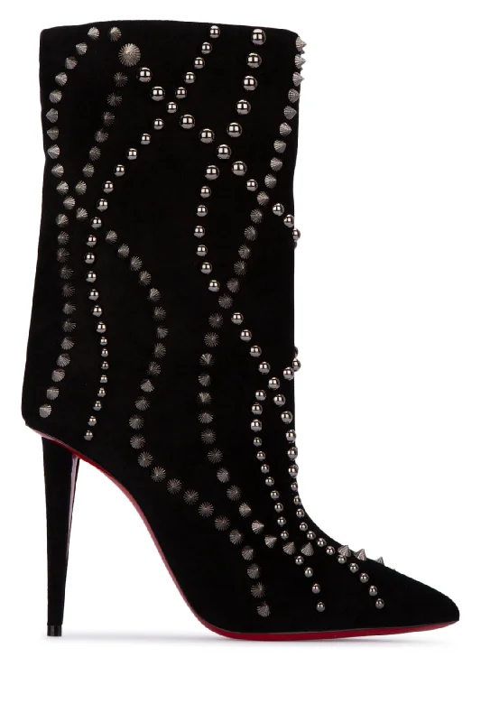 boots for comfort in cold, wet weather-CHRISTIAN LOUBOUTIN Elegant Calf Leather Boots for Women