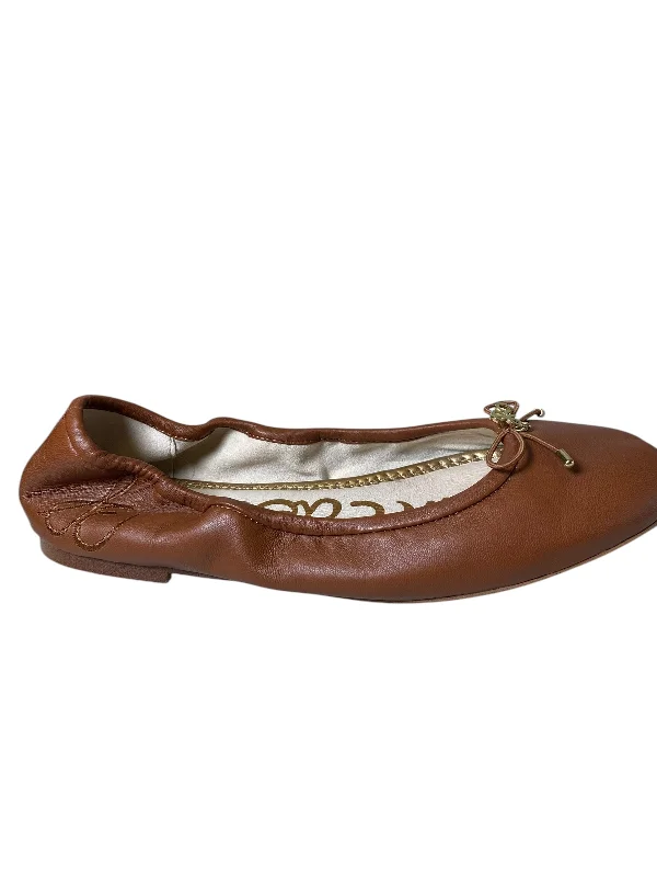 Comfortable flats shoes with stylish designs for work wear -Shoes Flats By Sam Edelman In Brown, Size: 7.5