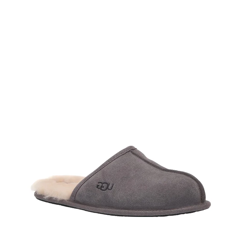 slippers with supportive soles-UGG Men's Scuff Slipper, Dark Grey