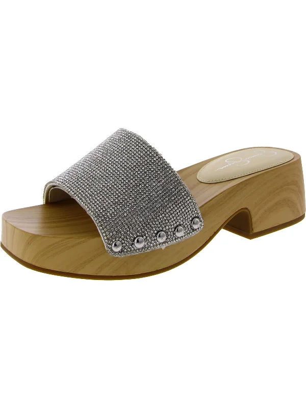 slippers with plush lining for warmth-Womens Textured Studded Clogs