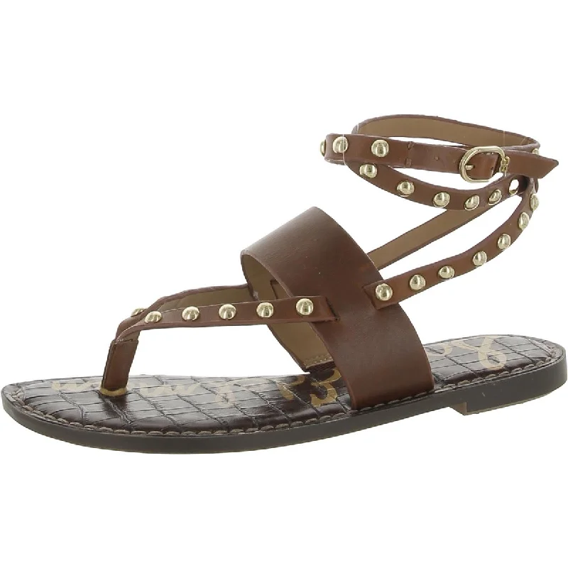 Sandals for women with thick soles for stability and support -Sam Edelman Womens Garin Leather Casual Strappy Sandals