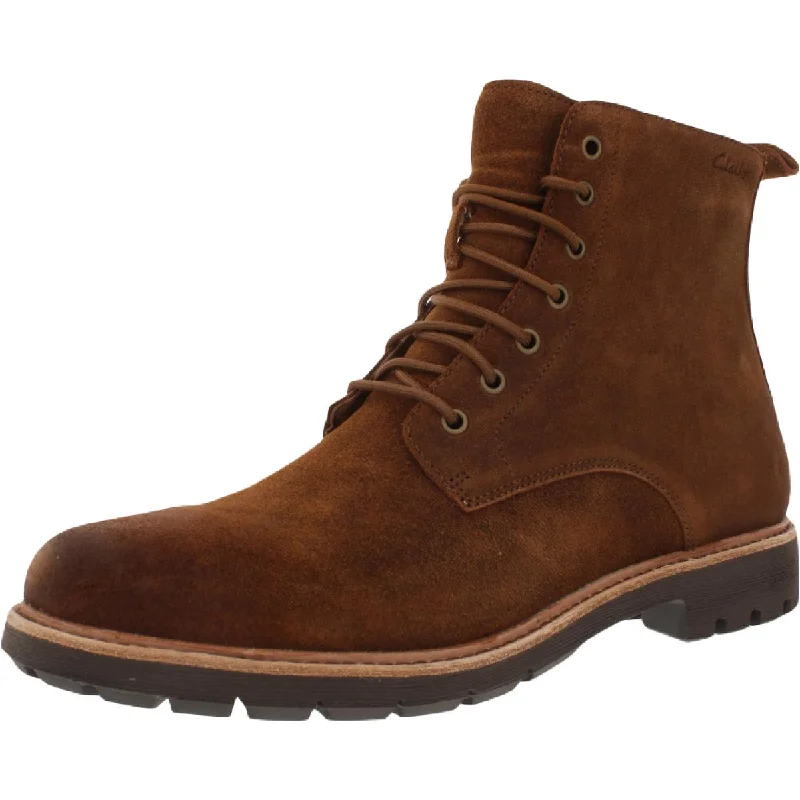 boots for fashionable and functional snow boots-Clarks Mens Batcombe HI2 Suede Ankle Combat & Lace-up Boots