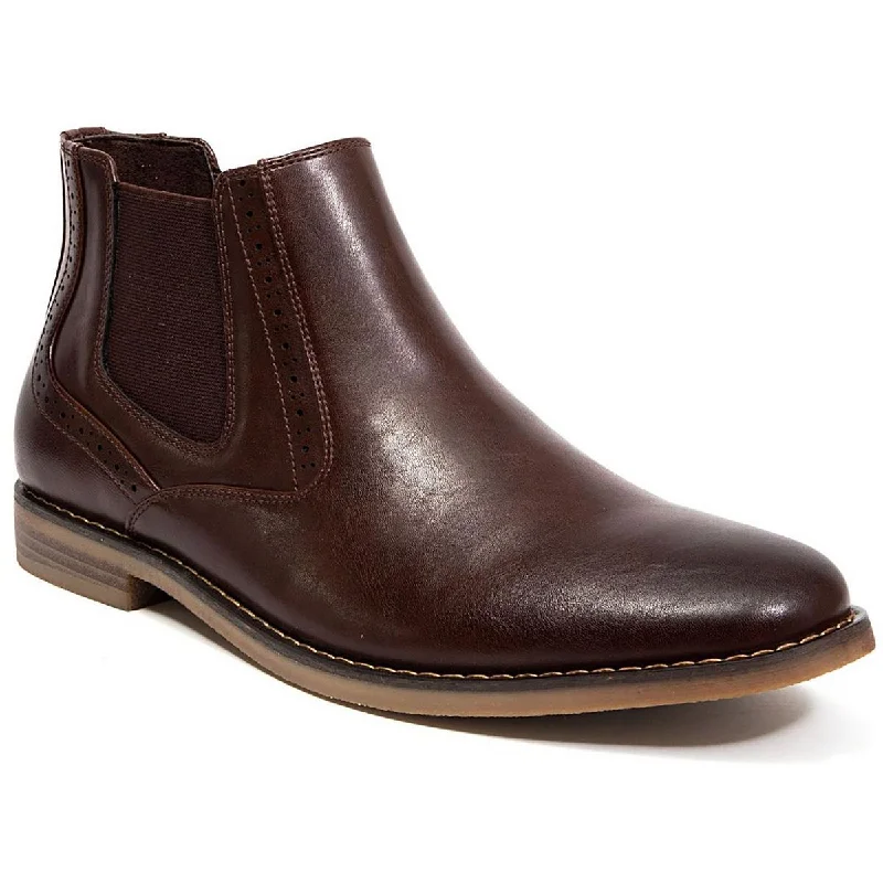 boots for easy wear and comfort in all conditions-Deer Stags Mens Mikey Faux Leather Western Chelsea Boots