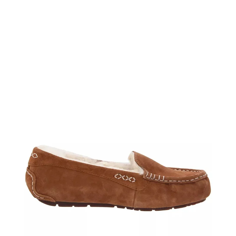 slippers for walking around the house-Women's Shoes UGG Ansley Moccasin Slippers 3312 Chestnut