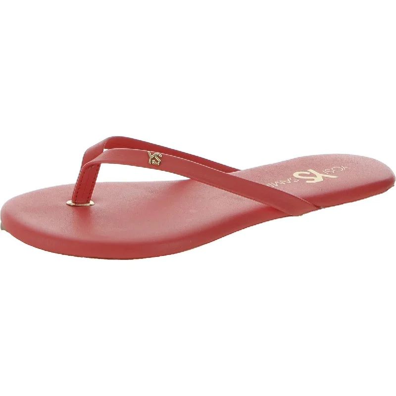 Comfortable sandals with padded insoles for comfort all day long -Yosi Samra Womens Rivington Leather Slip-On Thong Sandals