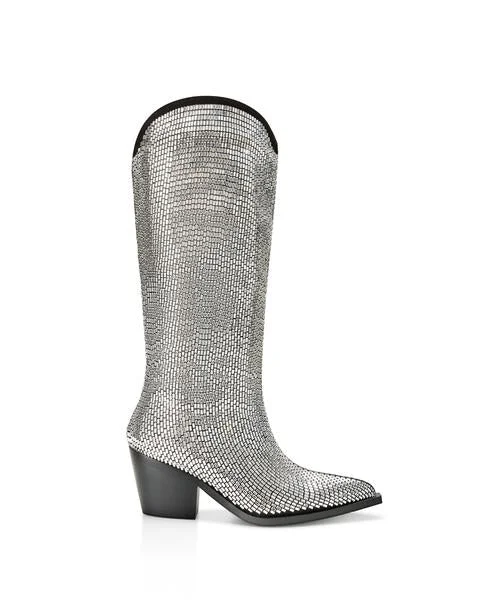 boots for people with arch support needs during winter-INGRID-SILVER WESTERN BOOT