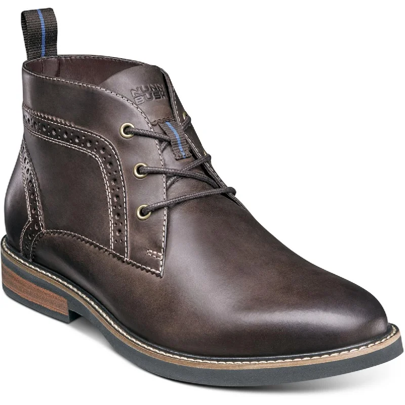 boots for snowshoeing and outdoor winter wear-Nunn Bush Mens Ozark Leather Dressy Chukka Boots