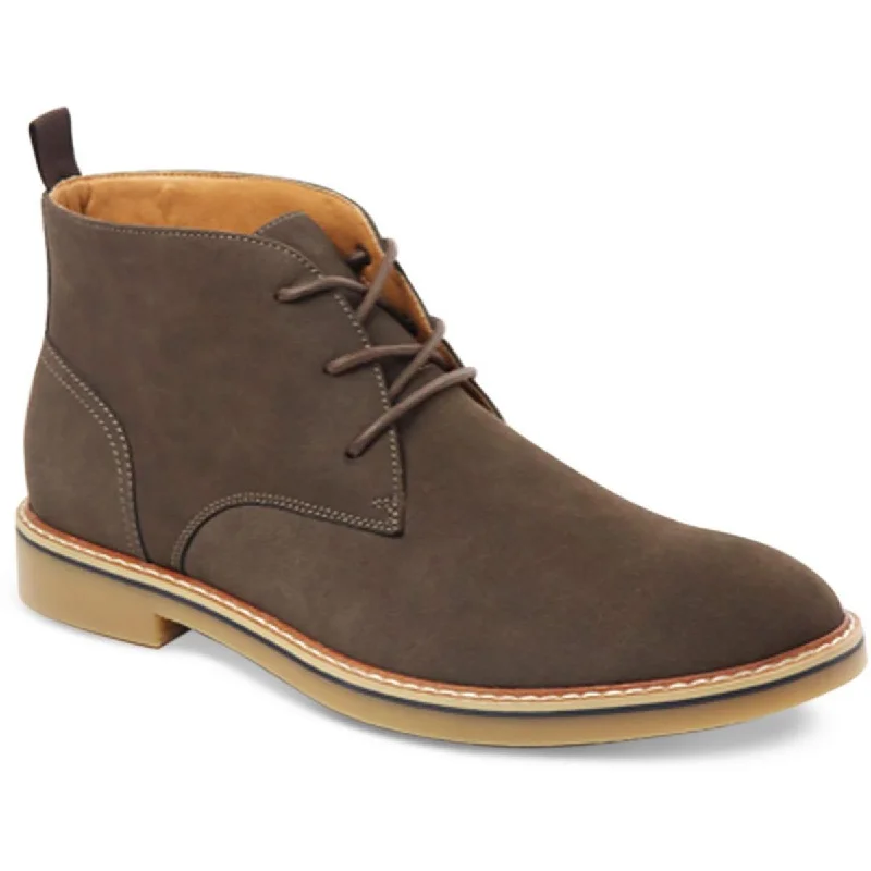 boots for working outdoors in freezing temperatures-Alfani Mens NATHAN Faux Leather Chelsea Boots