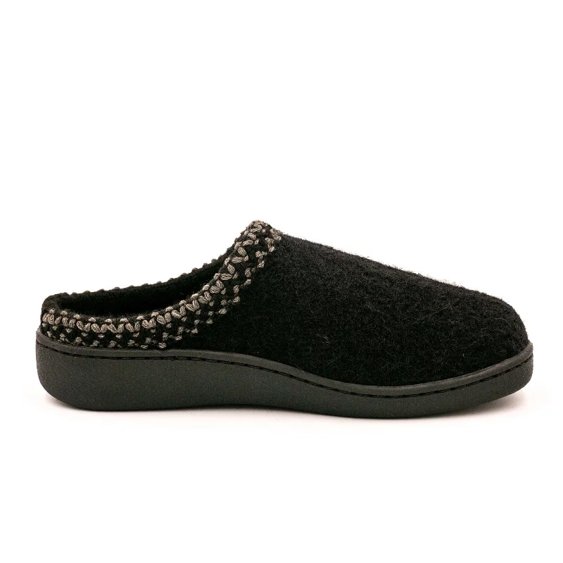 slippers for diabetics with swollen feet-Haflinger AT 203 Slipper (Unisex) - Black